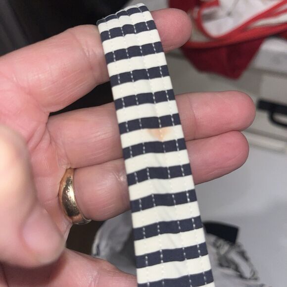 Bond-Eye Australia Women’s Gray Striped Ruched One Piece Swimsuit US 8 D/DD - Picture 9 of 10